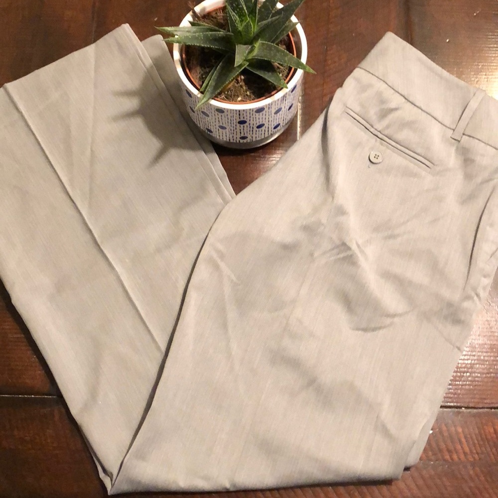 New York & Company Light Gray Pinstripe Wide Leg Pants